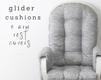 Glider Cushions/Rocker Cushions/ Rocking Chair Cushions/ Glider Replacement Cushions WITH ARM REST Covers