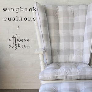 Wingback Rocker/ 4 Post Rocker/Glider Cushions/Rocker Cushions/ Rocking Chair Cushions/ Glider Rocker Cushions WITH OTTOMAN CUSHION