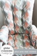Glider Cushions/Rocker Cushions/ Rocking Chair Cushions/ Glider Rocker Cushions With ARM REST Covers- SQUARE Top 