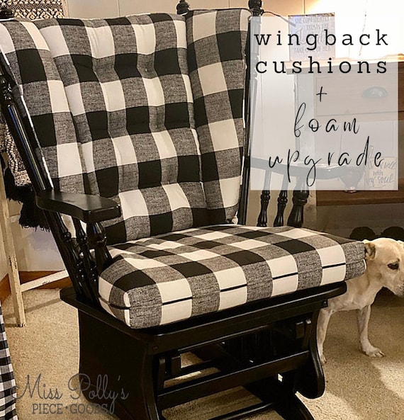 Wingback Rocker Replacement Cushions 4 Post Rocker Cushions Canadian Rocker Cushions Glider Rocker Cushions WITH FOAM UPGRADE Etsy