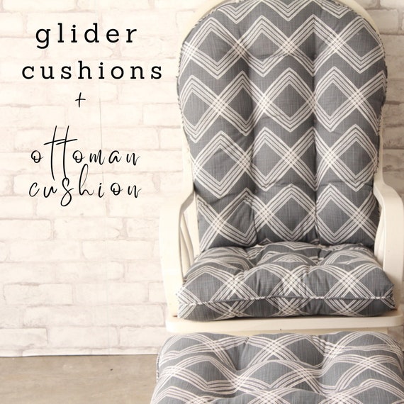 Glider and store ottoman cushions