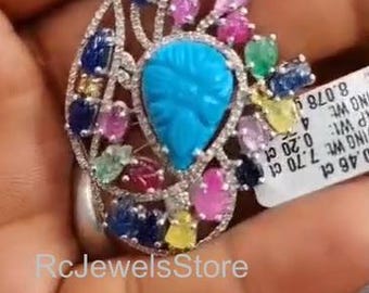 Spilla a forma di libellula con diamanti in argento sterling