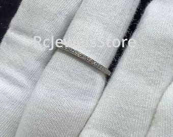Handcrafted Natural Diamond Pave Ring, 925 Sterling Silver Promise Ring