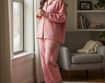 Pure Cotton Pajama Set: 100% Organic Relaxed Fit Pyjamas, Cozy Lounge & Sleepwear Pjs for Women