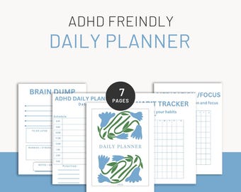ADHD Planner | Daily Focus, Brain Dump, Habit Tracker (Digital Download)