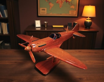 Handcrafted Supermarine Spitfire Wood Model | WWII Airplane Decor