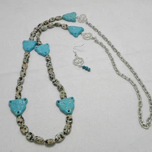 Jaguars on Dalmatian Jasper Necklace Sets