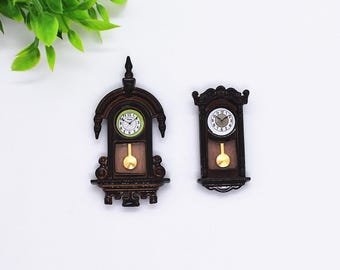 1:12 Dollhouse Mini Vintage Alloy Clock Set | Retro Wall Clocks for Miniature Scenes