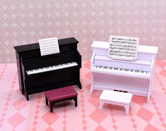 ドールハウスミニチュアグランドピアノ（スツール付き）：1/12スケール