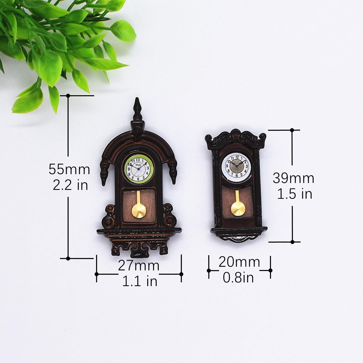 1:12 Dollhouse Mini Vintage Alloy Clock Set | Retro Wall Clocks for ...