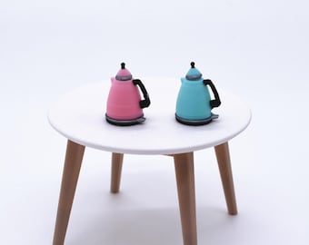 Miniature Tea Kettles for Dollhouse | Removable Lid & Base | Tiny Hot Water Kettle Model