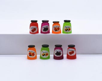 4pcs Miniature Jam Jar Set | 1:12 Scale Dollhouse Decor | Realistic Resin Micro Modle