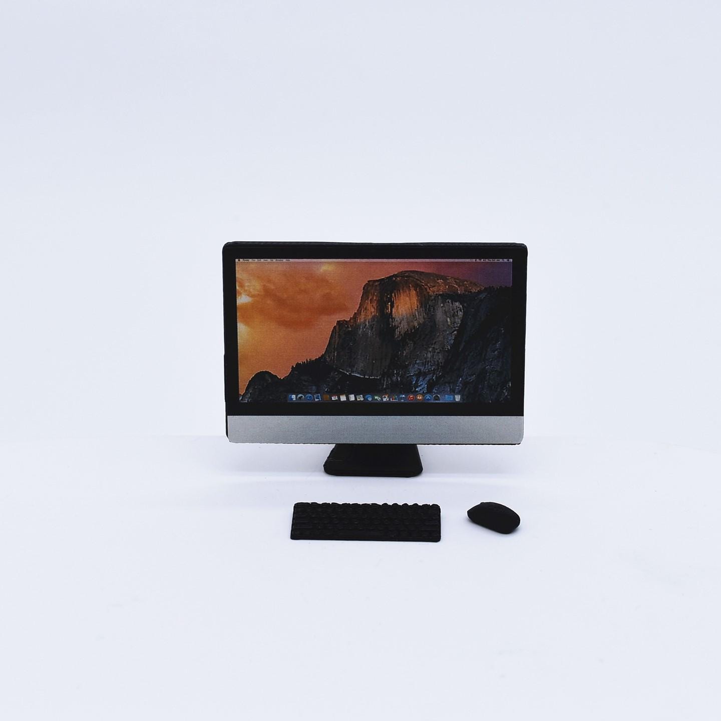 1:12 Scale Miniature Desktop Computer Set for Dollhouse | Office PC ...