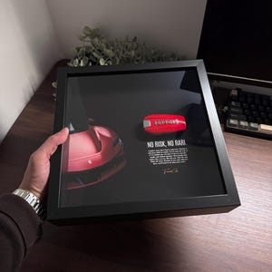 No Risk No Rari Ferrari Frame by FramedCash | 25x25cm Motivational Ferrari key Wall Art