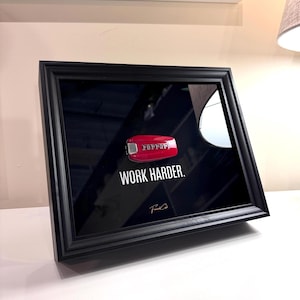 Ferrari Key Framed – WORK HARDER | Motivational Wall Art by FramedCash