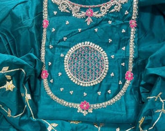 Chanderi Seide Salwar Kameez | Traditionelle indische Kleidung | Designer Ethnic Suit Set | Festliche & Kulturelle Kleidung