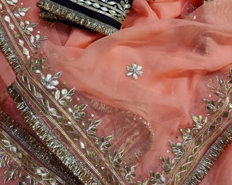 Soft Lightweight Chiffon Saree with Unstitched Blouse, Elegant Partywear Saree, Bridesmaid & Festive Wear Indian Saree