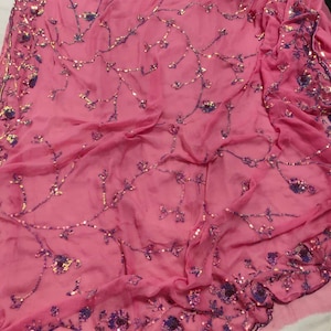 Handmade Chiffon Saree with Blouse, Saree for Women, Wedding Reception Party Ceremony Best Gift Saree Indian Designer Handwork Saree |