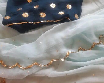 Handmade Pure Chiffon Saree | Floral Printed Indian Saree | Soft Sheer Fabric | Traditional Ethnic Wear for Women
