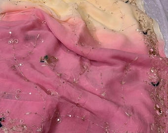 Chiffon Saree for Women, Indian Saree, Lightweight Traditional Saree, Wedding Party Wear Sari