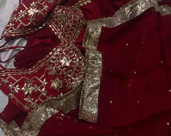 Maroon Chiffon Saree With Stitch Blouse for Women, Indian Saree, Lightweight Wedding Saree, Party Wear Sari, Traditional Ethnic Dress