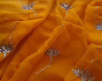 Bollywood Designer Chiffon Saree, Party Wear Floral Print Sari, Lightweight Wedding Saree with Unstitched Blouse