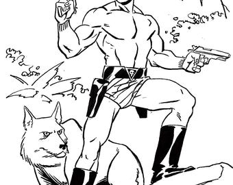 The Phantom original drawing by Emmett Graham (Paper)