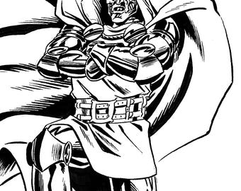 Doctor Doom original drawing by Emmett Graham (Bristol Board)