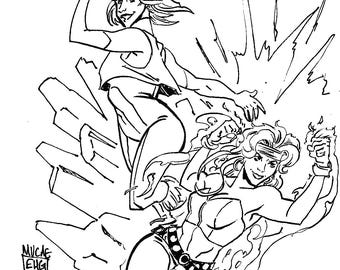 Fire & Ice original drawing by Emmett Graham (Paper)