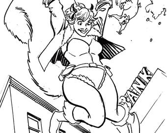 Squirrel Girl original drawing by Emmett Graham (Paper)