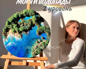 Guía online de arte con resina: Paisajes 3D de cascadas marinas