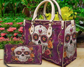 Ed Hardy Skull & Roses Shoulder Bag Y2K Tattoo Print Designer
