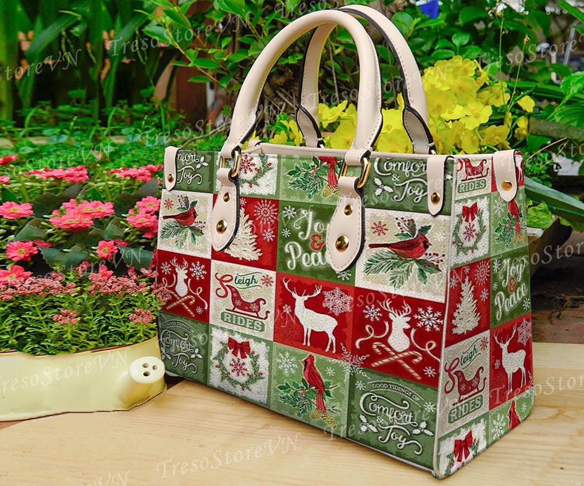 Discover Merry Christmas Women Leather Bag, Christmas Lover Handbag, Christmas Lover Gifts, Christmas Handbag
