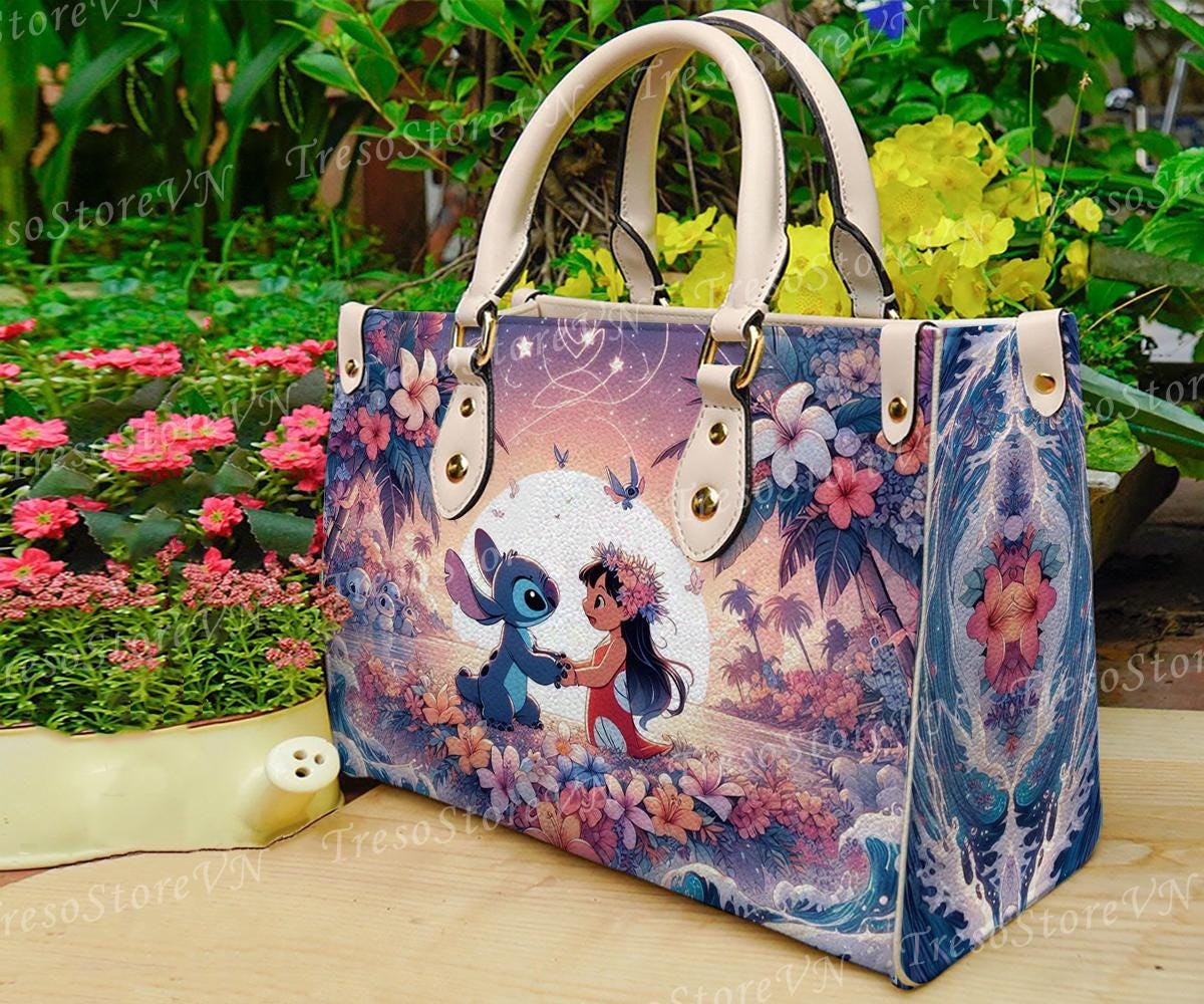 Discover Stitch and Lilo Leather Handbag, Women's Crossbody Bag, Stitch Lovers Purse