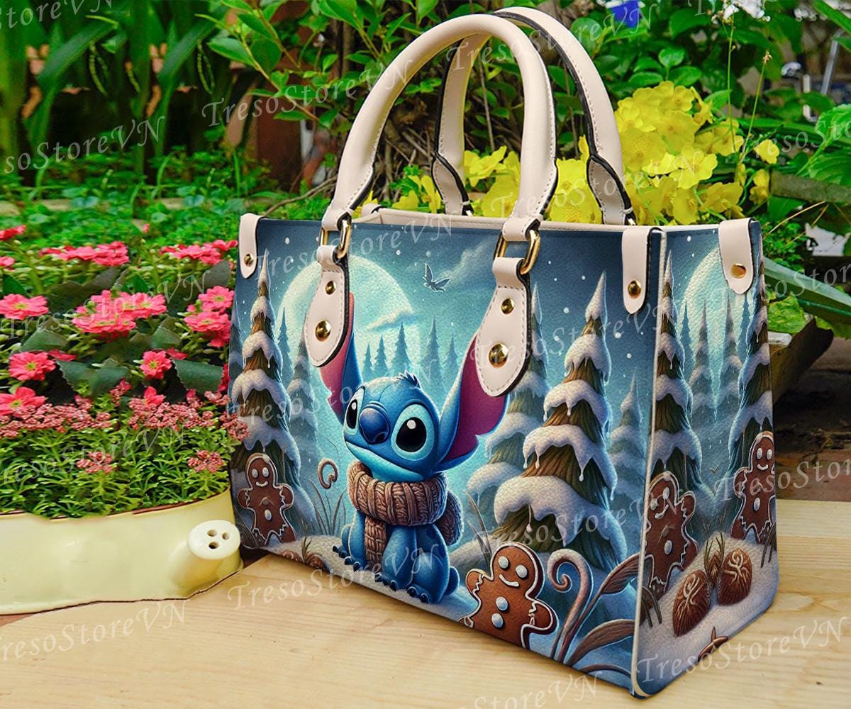 Discover Stitch Leather Bag for Women, Crossbody Purse, Handbag, Christmas Design