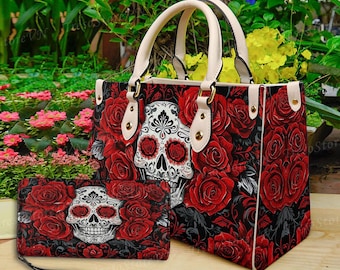 Ed Hardy Skull & Roses Shoulder Bag Y2K Tattoo Print Designer