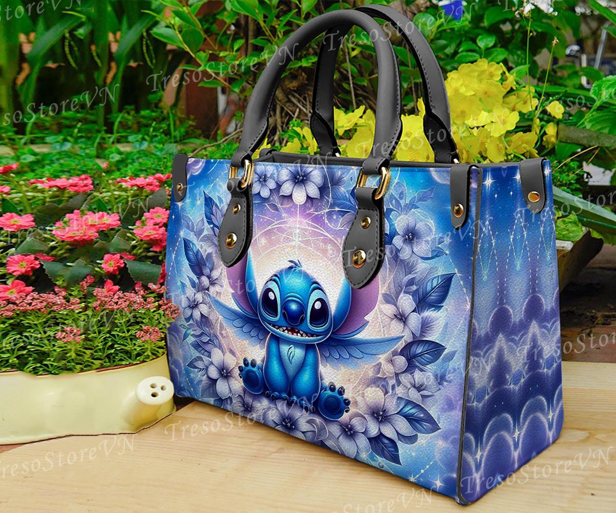 Discover Personalized Stitch Cartoon Leather Bag Handbag, Stitch  Lovers Handbag, Custom Leather Bag, Women Crossbody Bag