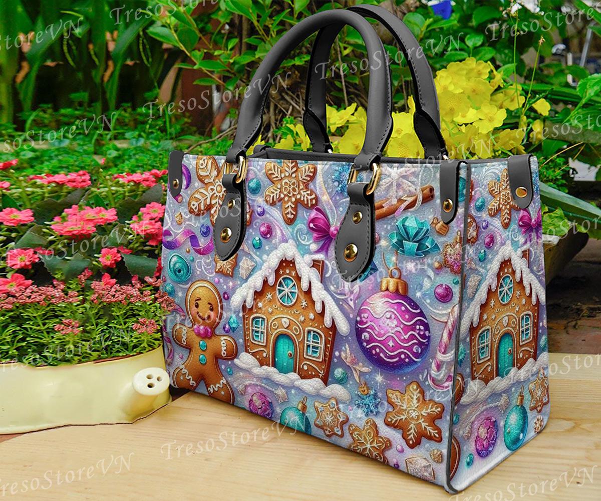 Discover Merry Christmas Women Leather Bag, Christmas Lover Handbag, Christmas Lover Gifts, Christmas Handbag