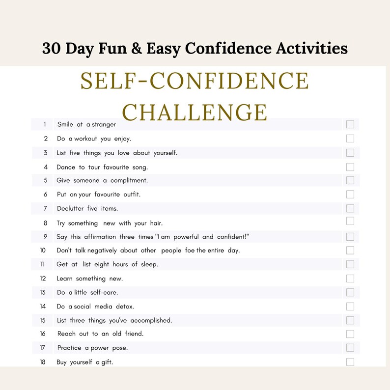 Self Confidence Planner: Printable Daily Journal With Prompts (PDF) - Etsy