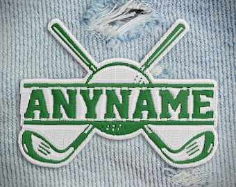 Custom Golf Name Patch, Personalized Sports Tournament Embroidered Iron On Applique for Backpack Jacket Hat Uniform