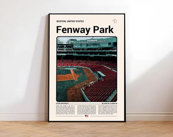 Fenway Park Stadium Print, Boston Red Sox Poster, Red Sox Baseball Wall Art, MLB Stadium Photo, Boston Sports Gifts
