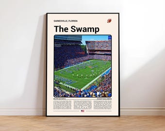 The Swamp Gainesville Football Print | Florida Mid-Century Modern Wall Art Poster(Digital Download)