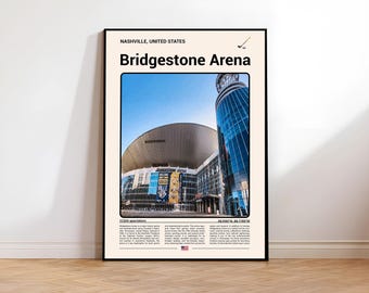 Bridgestone Arena Nashville Print, Mid-Century Hockey Wall Art Poster(Digital Download)
