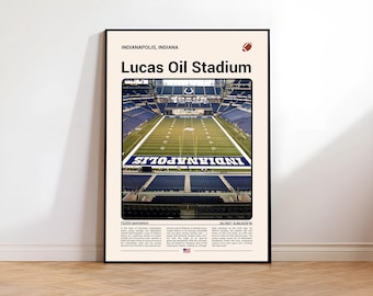 Lucas Oil Stadium Indianapolis Print | Modern Football  Mid-Century Wall Art Poster (Digital Download)