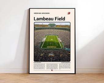 Lambeau Field Print | Green Bay Modern Football Wall Art Poster(Digital Download)