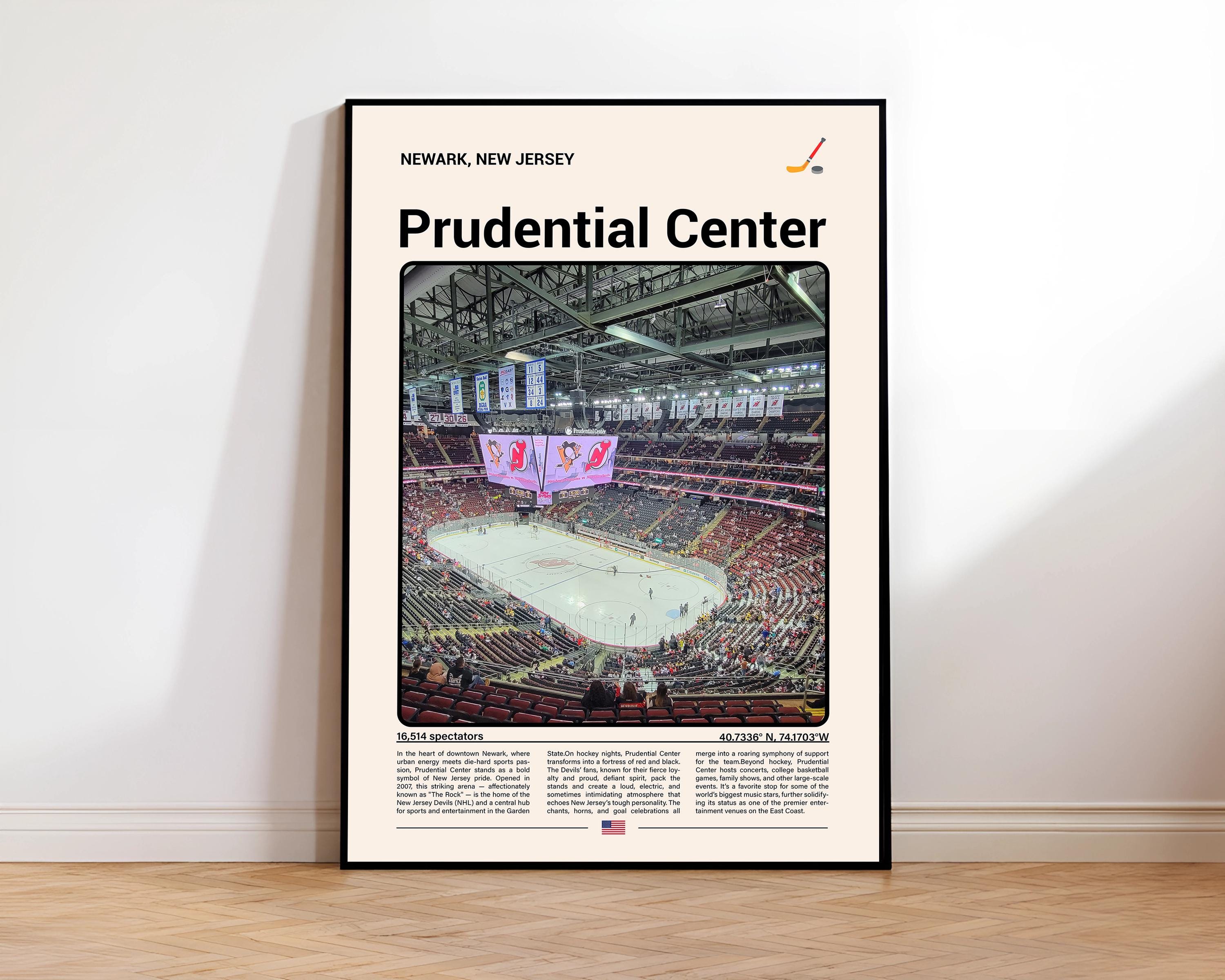 【美品】welcome to the prudential Prudential Center Newark Print | New Jersey Hockey Wall Art Poster