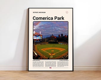 Comerica Park Print, Detroit Baseball Stadium Wall Art (Digital Download)