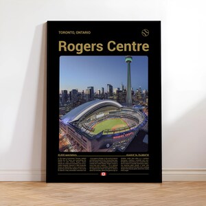 Pôster do Rogers Centre, impressão do estádio do Toronto Blue Jays, arte de parede de beisebol do Blue Jays, foto do estádio do Rogers, presentes esportivos do Canadá