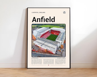 Anfield Stadium Poster, Football Print, Home Decor picture, Office Wall Gift, Digital Download