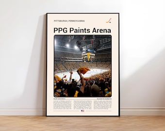 PPG Paints Arena Pittsburgh Print | Modern Hockey Wall Art Poster(Digital Download)